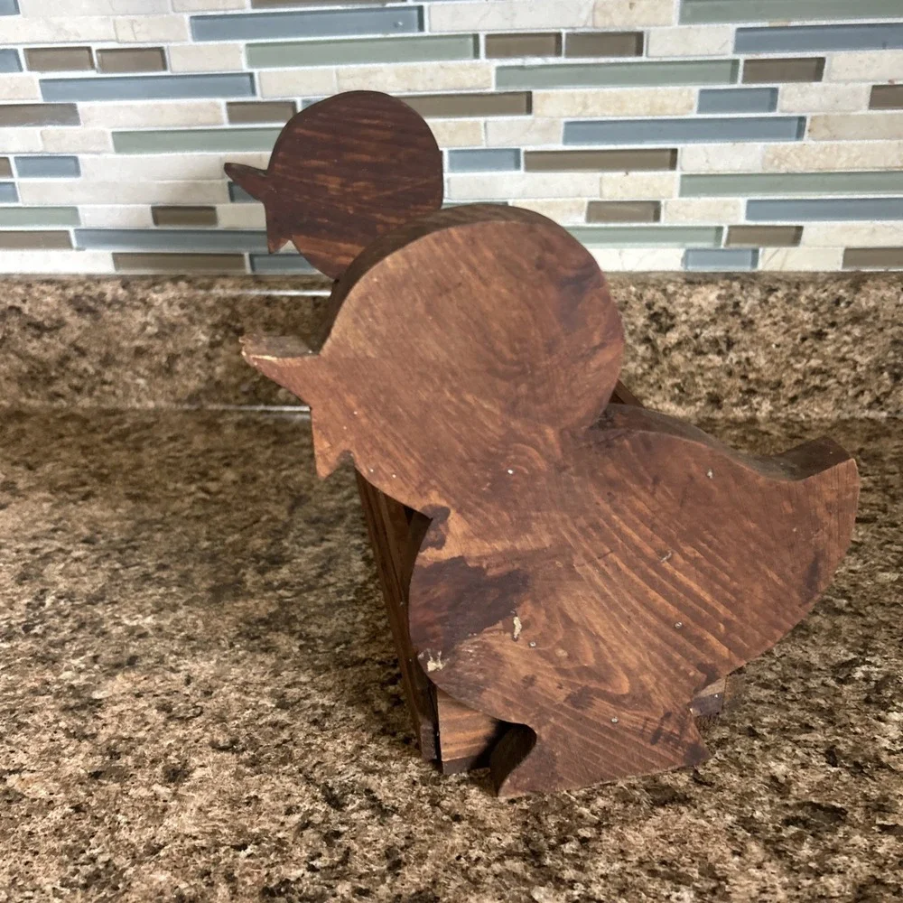 Vintage Chick Basket Storage Decorative Use Wooden Rustic Cottage Retro